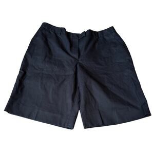 Brooks Brothers Women's Black Cotton High Rise Bermuda Shorts Size M